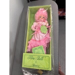 Vintage Brinn's Miss Carnation January Pink Musical Wind Up Porcelain Doll